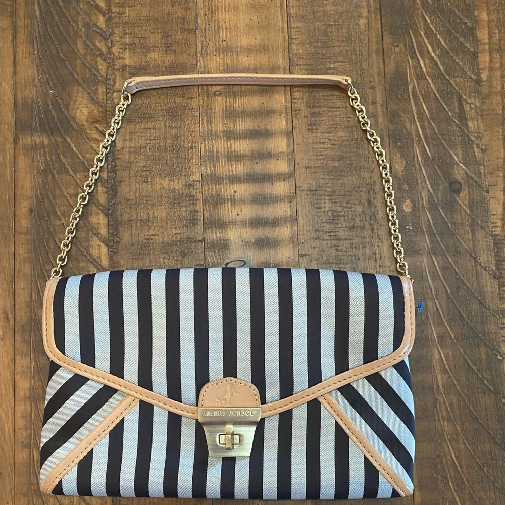Henri Bendel striped envelope clutch